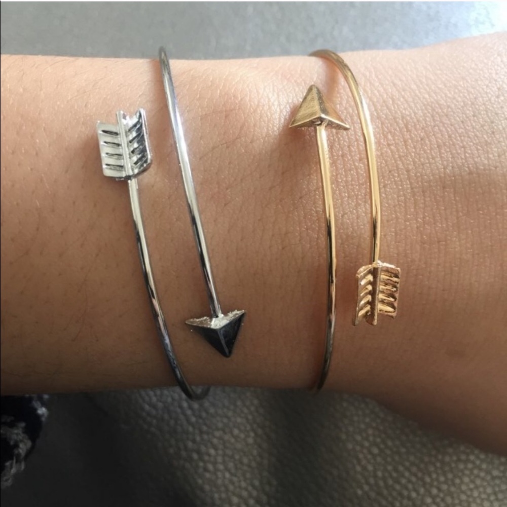 Silver Arrow Bangle Bracelet